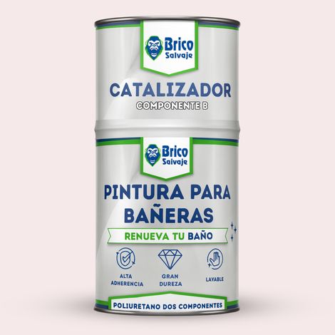 Pintura para bañeras Acabado Mate Rosa Claro Marilyn Bricosalvaje 600+150 ML Dos componentes
