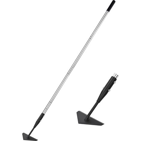 Binette triangulaire en acier au carbone pour désherbage Désherbeur à long manche en acier inoxydable de 146,1 cm pour creuser, désherber, biner et ameublir le sol (1/5)