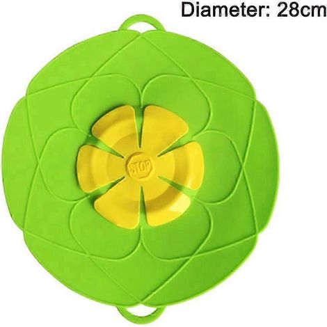 Couvercle en silicone de 28 cm anti-débordement, couvercle de casserole en silicone qui empêche les éclaboussures, protection contre les débordements, ustensile de cuisine multifonctionnel (1/4)