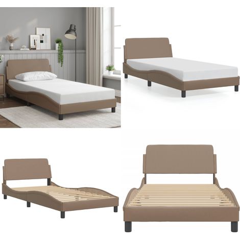 Bettgestell mit Kopfteil Cappuccino-Braun 100x200 cm Kunstleder - Bettsofa - Doppelbett - Boxspringbetten - Lattenrost - Kunstleder Möbel - Home & Living (1/5)
