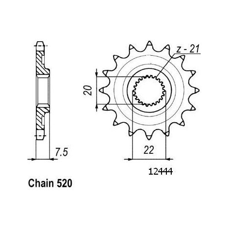 Pignon sortie boite Esjot pour moto Honda 125 Cr R 2004 à 2007 13
