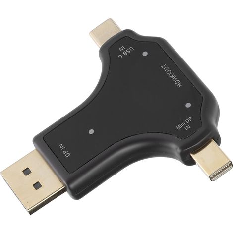 Adaptateur USB-C vers HDMI/DP/Mini DP 3 en 1 pour PC Portable, Convertisseur Vidéo Universel D63A (1/5)