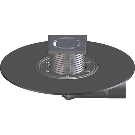 Scarico terrazzi e balconi DN50/75, antiodore antiriflusso antigelo, foglio bitumato saldato, 123x123mm/115x115mm (1/2)
