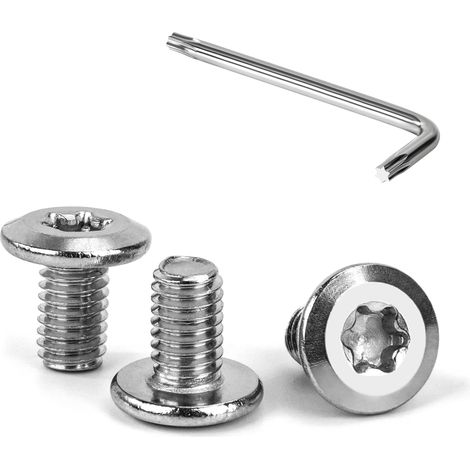 Vis à Tête Plate Torx M6 x 10 mm Vis à Six Pans Creux en Acier Inoxydable A2 V2A Boulons de Meubles Hexagonale avec Clé T30 Filetage Complet 30 Pièces (1/5)