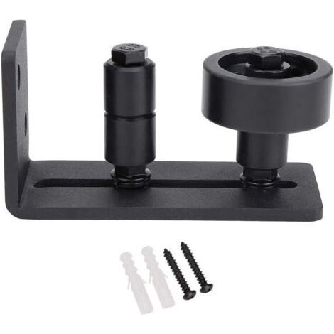 Atyhao Floor Guide Sliding Barn Door Floor Guide Black Floor Guide Roller Adjustable Flat Track Kit (4.72 x 1.97 x 2.36 inches) (1/4)