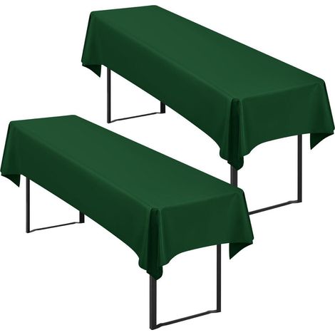 Biertisch-Hussen 2 Stück Dunkelgrün 250x100cm, pflegeleicht & waschbar