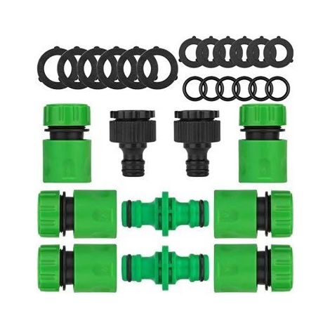 MINKUROW 10 Pezzi Kit Di Raccordi Per Tubi Da Giardino Per Raccordi Per Tubi Da Giardino (2 Raccordi Per Tubi A Doppio Tappo, 6 Raccordi Rapidi Per Tubi, 2 Raccordi Per Rubinetti Con Filettatura) (1/4)