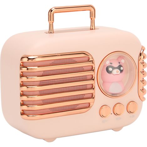 Enceinte Bluetooth 5.0 5 W stéréo avec lecteur de carte mémoire, mini-enceinte portable sans fil pour MP3, téléphones portables et ordinateurs portables, rose (1/4)