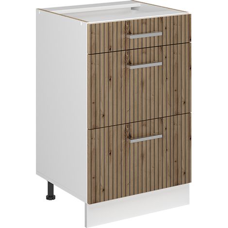 Küchenunterschrank R-Line, Artisan-Eiche/Weiß, 50 cm ohne Arbeitsplatte, Vicco (1/5)
