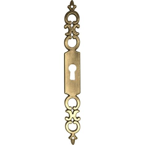 Schlüsselloch, Schloss, antike Möbel, rustikale Vintage-Dekoration, antiker Schlüssel (Schlüsselloch aus gealtertem Messing im Regency-Stil) (1/3)
