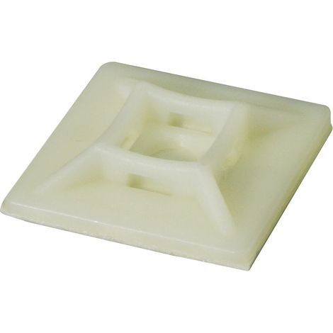 Embase pour serre-câbles autoadhésive 28mm x 28 mm, Ø fixation 5.6mm ( Prix pour Sachet de 100 )