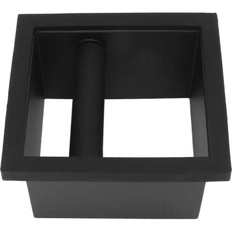 Boîte à marc de café carrée sans fond en caoutchouc noir PTFE et acier pour café (1/5)