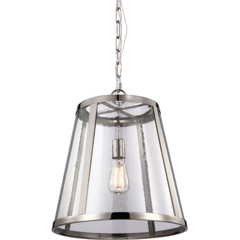 Sospensione Contemporanea Harrow Alluminio Nichel Lucido Vetro E27 D40,6Cm (1/5)