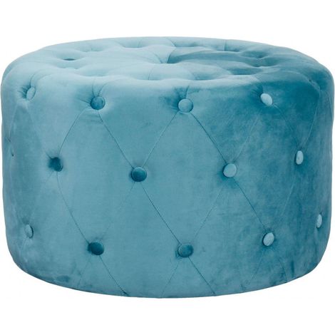 Pouf seduta rotondo 67 cm rivestito in velluto morbido e colorato Softy -  DarkCyan (1/4)