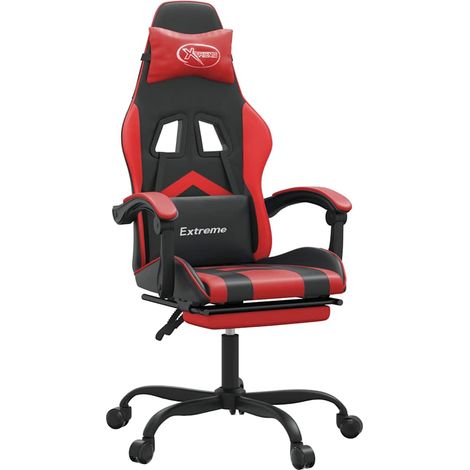 Maison Exclusive - Sedia da Gaming con Poggiapiedi Nero e Rosso in Similpelle (1/5)