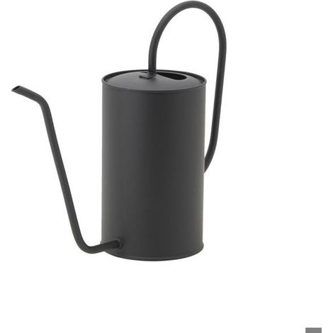 1 arrosoir design en métal noir, finition laquée, contenance 1,5 L, forme ronde, idéal pour balcon et jardin urbain (1/5)