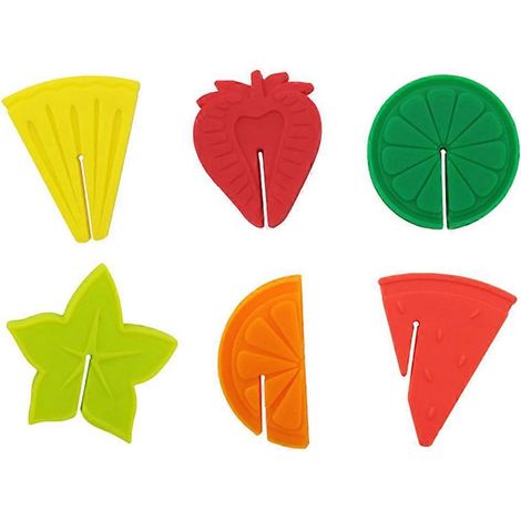 Weinglas-Marker-Set, 6er-Set, niedliche Frucht-Silikon-Anhänger für Trinkgläser, Becher-Schilder
