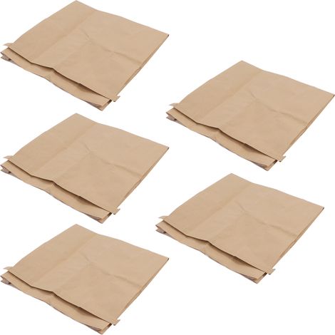 Lot de 5 sacs en papier kraft composite tissé, imperméables, 100 x 50 cm, pour le rangement des feuilles mortes dans le jardin, la cour ou sur la pelouse. (1/5)