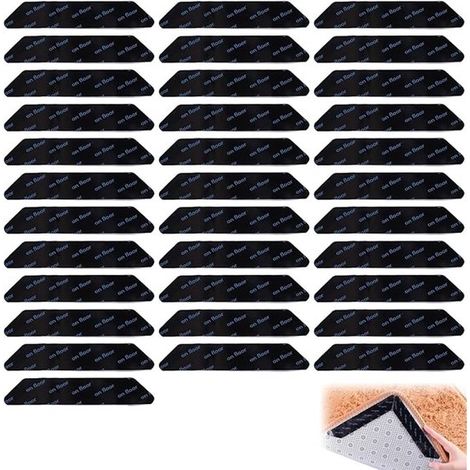 Lot de 32 autocollants antidérapants pour tapis - Autocollants antidérapants - Tapis antidérapant - Autocollants auto-adhésifs - 13 x 2,5 cm - Réutilisables - Conviennent pour le salon, la salle de ba (1/5)