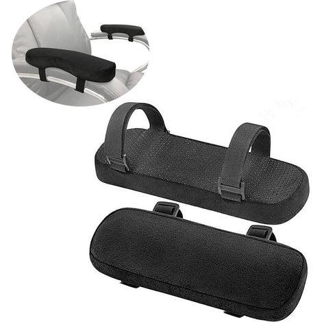 Coussins d'accoudoirs - Coussins confortables pour divers types de chaises - Coussins antidérapants pour le soutien des coudes - Lavables en machine - Conviennent aux chaises de bureau et aux chaises (1/2)