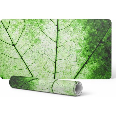 Alfombrilla protectora moderna para teclado con dise帽o de hojas y estructura de nervaduras, 120 x 60 cm.