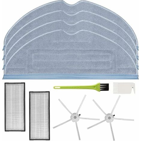 Accessoires Serpillère pour Roborock S7 MaxV Ultra / S7 MaxV / S7 Plus / S7 Max / S7 Robot Aspirateur (4 Serpillière + 2 Filtres + 2 Brosse Latérale + 2 Brosse de Nettoyage) (1/5)