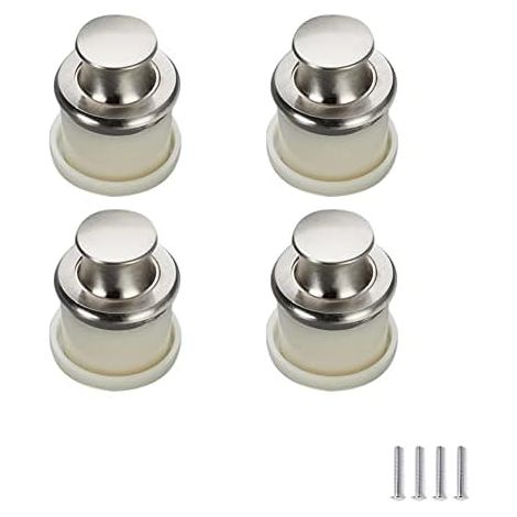 4 pièces Bouton Poussoir Poignee de Placard Encastré Poignée Tatami Caché Poignées Bouton poussoir Invisibles Poignées de Tiroir Cuisine Bouton de porte trou unique (1/5)