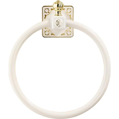 Porte-Serviettes de Salle de Bain, Support Mural Rond, Anneau Rond pour Salle de Bain et Cuisine (Blanc-Cube) (1/5)