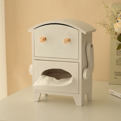 Boîte de rangement de style armoire avec tiroirs — un objet de décoration intérieure de style rétro, orné d'un design de robot multifonctionnel. (1/5)