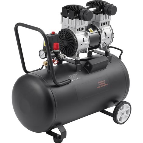 Mophorn Compressore d'Aria, Serbatoio in Acciaio da 15 Galloni, Compressore d'Aria Oil-Free da 2 CV, 5,3 CFM a 90 PSI e Pressione Massima di 125 PSI, Compressore Portatile Ultra Silenzioso da 78 dB (1/5)