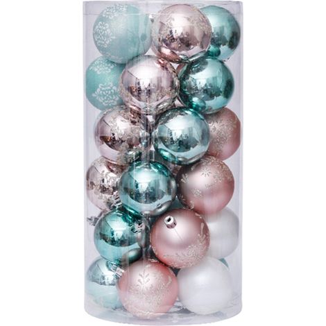 Adorno Para Árbol De Navidad - 60 Mm - Tema De Color Suave Y Brillante - 30 Unidades (1/5)