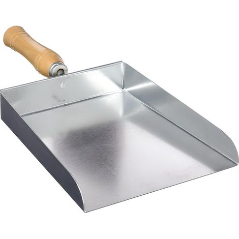 Pelle à cendre, Ramasse poussière avec petite manche en Acier / Bois coloris Gris - 28 x 23,5 cm