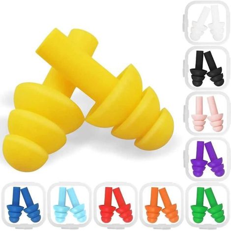 AIPAIDE 10pcs Bouchons d'oreilles en Silicone Anti-bruit,Détectables et Réutilisables Protège-Oreille pour la Natation et le (1/4)