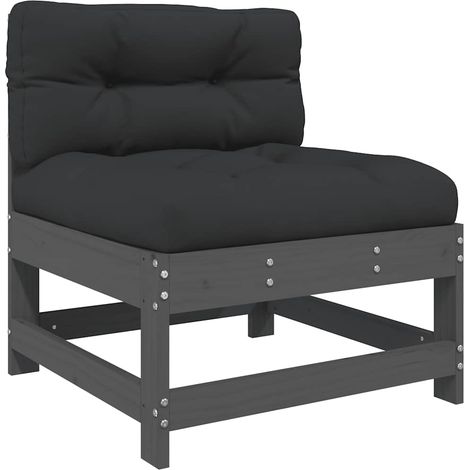 Canapé central,Canapé d'extérieur,Sofa de jardin avec coussins gris bois de pin massif CFW846698 (1/5)
