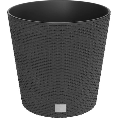 Vaso rialzato per fioriera piante fiori terrazza giardino e interno rimovibile 35/37,5 L rattan PP antracite 020038606