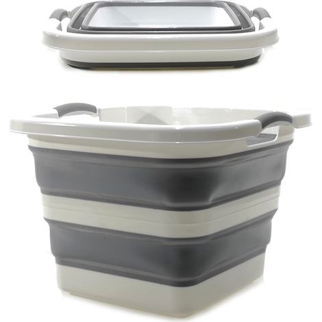 Cesto portabiancheria pieghevole da 37 litri Scatola portaoggetti portatile salvaspazio, multiuso Adatto per la casa bucato lavanderia bagno roulotte Camper campeggio - colorigenerali: BIANCO