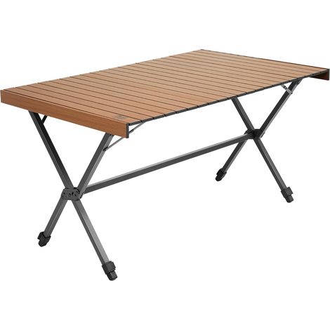 Table Camping Pliante 125x80cm Hauteur Réglable 6 Personnes Table pliable grande surface 125x80cm, hauteur réglable, idéale pour 6 personnes au camping, jardin, terrasse et pique-nique (1/5)