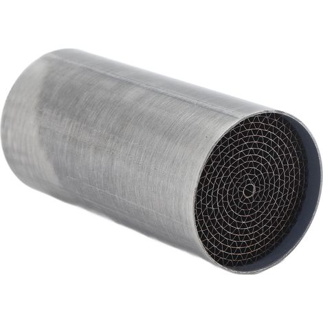 Pot catalytique échappement moto acier inoxydable silencieux avant milieu universel 48x100mm/1.88x3.93in pour motocyclette (1/5)