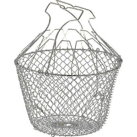 Panier à salade pliable avec renforts - Acier inoxydable - Rangement facile - Essorage doux