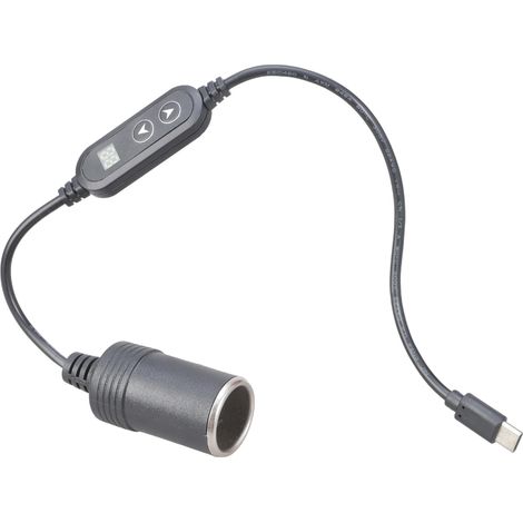 Adaptateur USB-C vers allume-cigare 5V/9V/12V/15V/24V avec affichage de la tension pour caméras embarquées et autres appareils - AquaForge