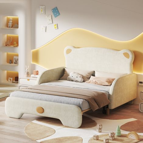 Letto matrimoniale estraibile in velluto 140x200 OKMYHOME (1/5)