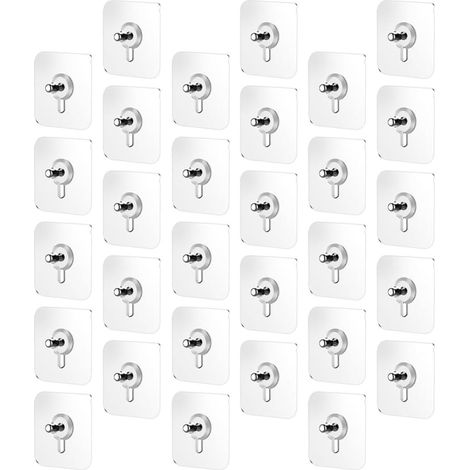 Lot de 30 fixations adhésives sans vis crochets muraux
