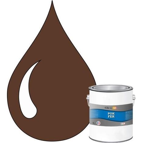 Peinture - POK - Fer Antirouille - 1L - Glycérophtalique - Brun noisette (1/4)