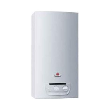 Saunier Duval – Chauffe-eau gaz instantané 14 litres/min – Allumage cheminée sans veilleuse – Raccordement sans électricité – Pour 2 lavabos et 1 douche