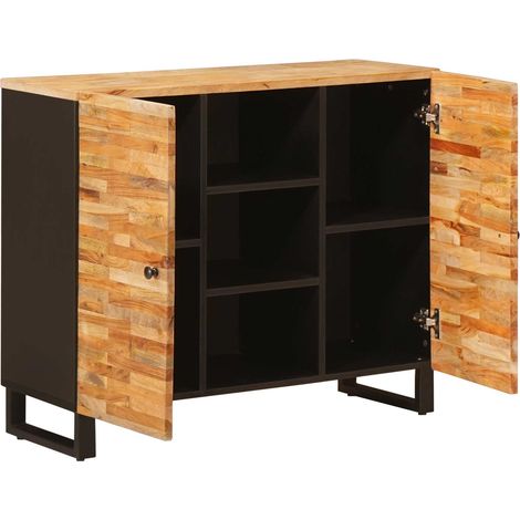Meuble d'appoint Marron 90 x 33 x 75 cm Bois de mangue massif (1/5)