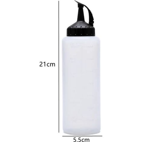 Bouteille à Sauce,Flacon souple de décoration,Presser Les Bouteilles avec Capuchon,Flacon Souple en Plastique,pour Barbecue,Ketchup (1/3)