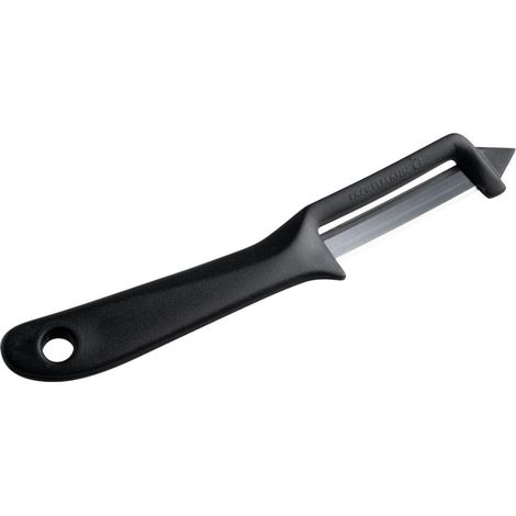 Fackelmann Eplucheur x 1 Pelapatate per asparagi Campione del Mondo, Acciaio Inossidabile, Nero/Argento, 18 x 7.9 x 1 cm (1/5)