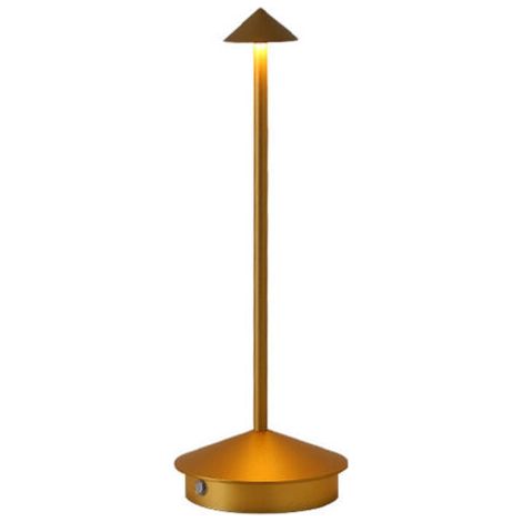(Or) Lampe de table rechargeable portable, alimentée par batterie, éclairage à 3 tons, adaptée au bar de patio de restaurant de chambre à coucher (1/5)