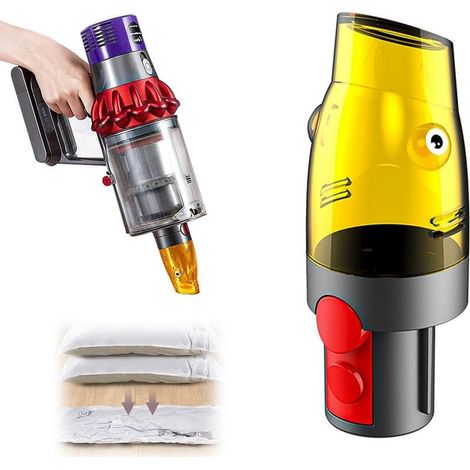 Adattatore per sacchetto aspirapolvere, compatibile con aspirapolvere Dyson V7, V8, V10, V11, V12, V15 e modelli Slim, per aspirare l'aria dai sacchetti dell'aspirapolvere (bianco) (1/5)