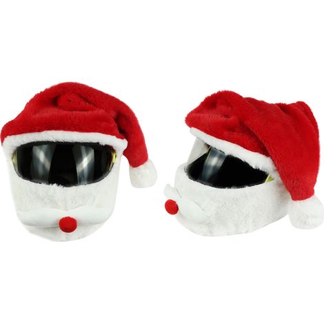 (Exclusivité Asie du Sud-Est) Protection de casque de moto avec motif de Noël, bonnet de Noël amusant et rouge. (1/5)
